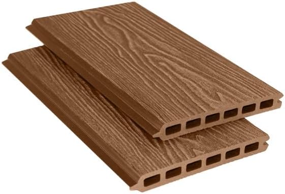Tuda Grass 1.8m WPC Composite Tongue & Groove Woodgrain Fencing Boards Garden - Teak