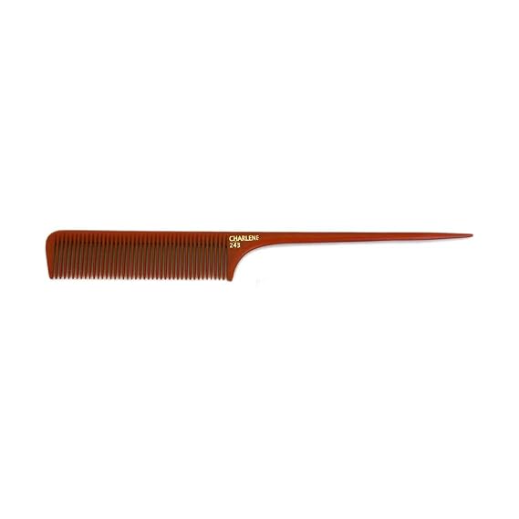 CHARLENE Premium Handmade Bone Comb - Smooth, Heat Resistant, Chemical Resistant - Lightweight & Durable - Anti-Static - Versatile Design for Professional Results- #243 Rattail Bone Comb