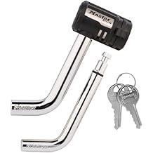 Master Lock Receiver Lock, 1/2 in. and 5/8 in. Swivel Head, Weather Resistant Trailer Coupler Locking Hitch Pin with Keys for Protecting Trailers, RVs, 2866DAT