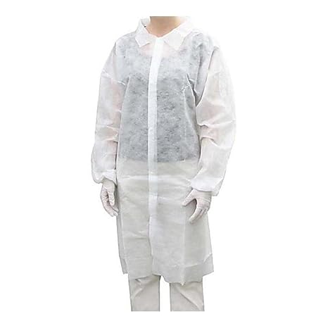 20A00C951CS, Polypropylene No Pocket Labcoat, Size Medium, Pack of 30
