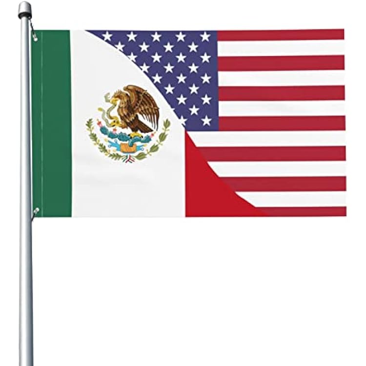 Mexican Flag 3x5 Feet, Mexico Flag American Flag Funny Flag Holiday Banner Garden Yard House Flags Indoor Outdoor Home Decorations Double Sided Print