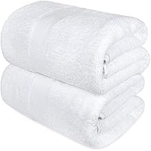 Luxury White Bath Towels Large - Circlet Egyptian Cotton | Highly Absorbent Hotel spa Collection Bathroom Towel | 30x56 Inch | Set of 2