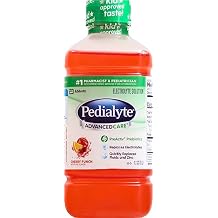 Pedialyte AdvancedCare Electrolyte Solution, 1 Liter, with PreActiv Prebiotics, Hydration Drink, Cherry Punch