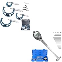 HDLNKAK Outside Micrometer Set 0-4" +Digital Bore Gauges Set 2"-6"/0.0005", Wide Selection of Anvils, Applications in Engines Cylinder Precision Measurement