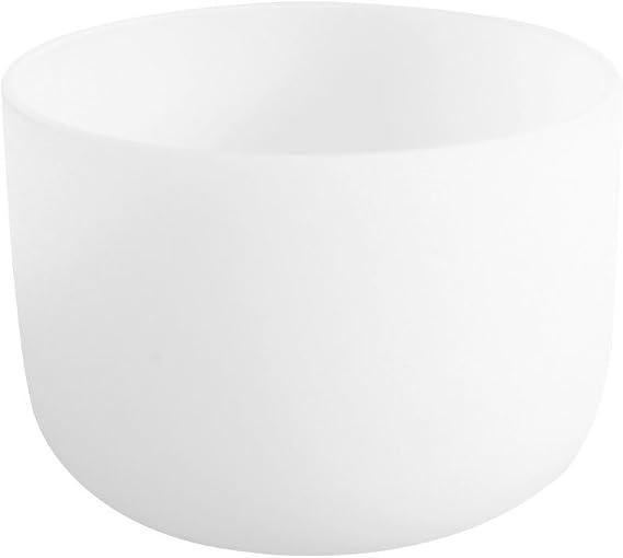 432Hz B Crown Chakra Frosted Quartz Crystal Singing Bowl 8 inch