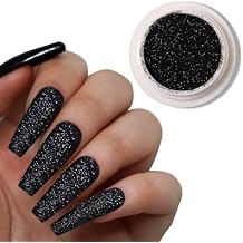 Black Nail Glitter for Nails, Nail Art Glitter Shining Sugar Effect Festival Pigment Powder for Nails Decoration Crafts for Manicure