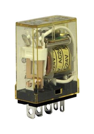 IDEC RH1B-ULCAC120V 1 Pole SPDT, 120 VAC Coil, 50/60 HZ, Blade Terminal, Check Button W LED Indicator, Compact Power Relay, Industrial 10 AMP GP Relay, RH Series
