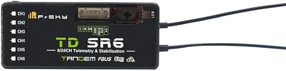 FrSky TD SR6 2.4G/900M Dual-Band Receiver with 6 PWM Channels, Built-in Stabilization & Black Box Function for Telemetry Devices