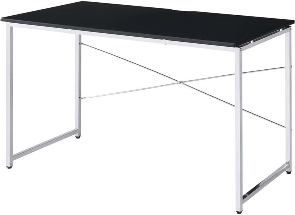Acme Tennos Writing Desk in Black and Chrome Finish