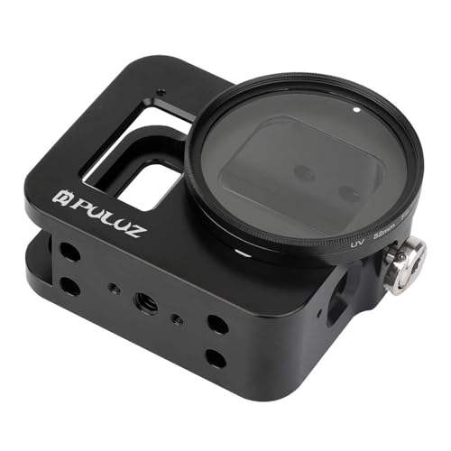 PULUZ for GoPro HERO8 Black CNC Aluminum Alloy Housing Shell Case Protective Cage with Insurance Frame & 52mm UV Lens for GoPro HERO8 Black