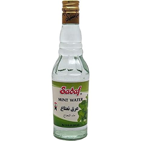 Sadaf Mint Water - Imported Mint Water for Cooking & Food Flavoring - Natural & Flavored - 10 oz Bottle