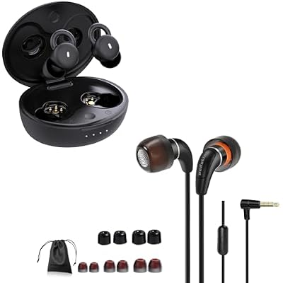 Sleep Earbuds for Side Sleepers, Earphones Comfortable Fit, 3 Sizes of Ear Tips Snore Blocking Sleeping Headphones