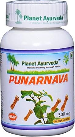 Planet Ayurveda Punarnava, 500mg Veg Capsules (1)