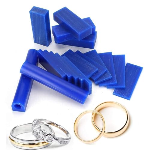 15PCS Carving Wax Block  2PCS Lost Wax Ring Tube, Blue Color Casting Supplies Jewelry Ring Casting Mold Kit Jewelry Sculpting Molding Tool DIY Craft Rings Making Slice Tube Assortment