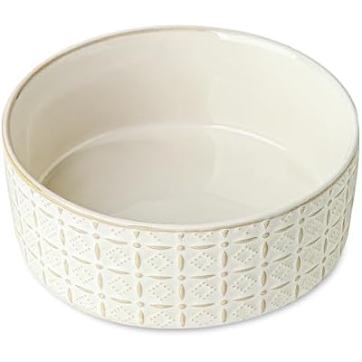 Ceramic Dog Bowls, Dog Food Bowls Water Bowl, 6.5inch Dogs Dishes for Middle and Small Size Dogs, Puppy Plates for Food, White