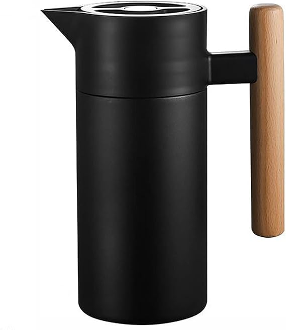 40 Oz Stainless Steel Thermal Coffee Carafe/Double Walled Vacuum Flask / 12 Hour Heat Retention / 1200ml Tea, Water, and Coffee Dispenser (black)