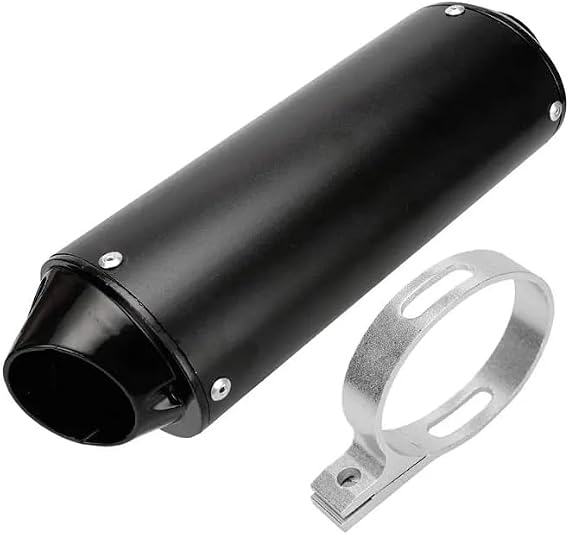 28MM 38MM Exhaust Muffler Motorcycle Tailpipe Scooter Street Dirt Pit Bike With Clamp for 90cc 110cc 125cc 140cc 150cc 160cc 4 Wheeler ATV Quad Black 28mm