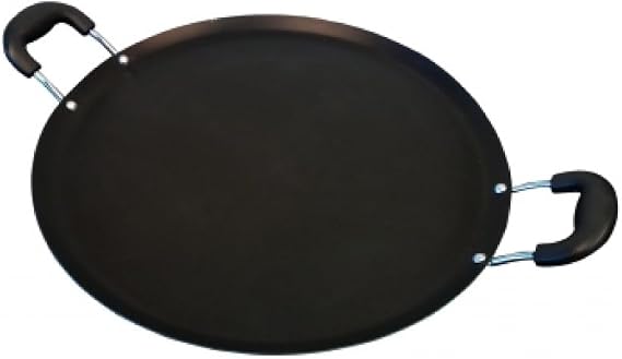 14-Inch Nonstick Carbon Steel Comal Pan Teal Flat Griddle for Tortillas, Roasting, and Searing