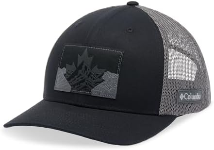 Columbia Unisex Mesh Snap Back - Low, Black Canadian Rockies, One Size