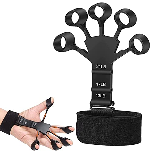 Grip Strength Trainer,Hand Grip Strengthener,Finger Strengthener,Hand Exercisers for Strength,Grip Strength Tra-ine,Extension Exerciser Gripper Band for Wrist Training 1pcblack