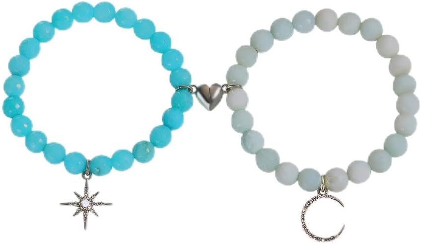 Sun and Moon Friendship Bracelets Matching Bracelets for Couples Cute Handmade Beaded BFF Bracelets for 2 Bracelets Fashion Charm Womens Bracelets Jewelry Gifts