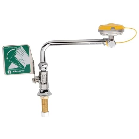 Haws Plumbed Eyewash, Counter Mount, Plumbed, 10 in H., 17 in W 7612LH - 1 Each