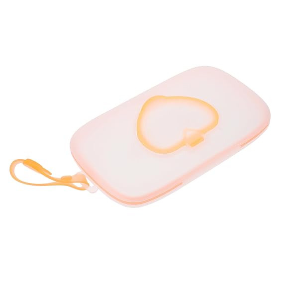 Wet Wipe Holder,Baby Wipes Travel Case, Portable Refillable Baby Wipes Dispenser Case,Wipes Carrying Holder for Home Outdoor Travel (Orange)