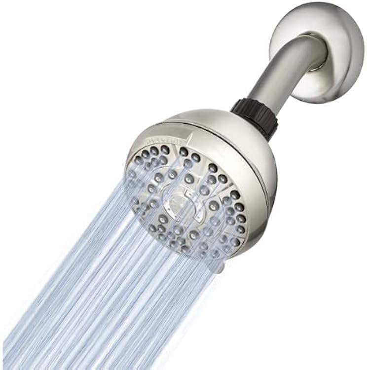 Waterpik XAS-619E PowerPulse Shower Head Brushed Nickel DIY Installation Features Powerful Therapeutic Strength Massage Setting, Easy Clean Anti-Clog Nozzles