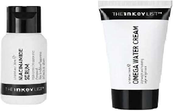 The INKEY List 10% Niacinamide Serum to Control Excess Oil and Redness 30ml &amp; Omega Water Cream, 50ml