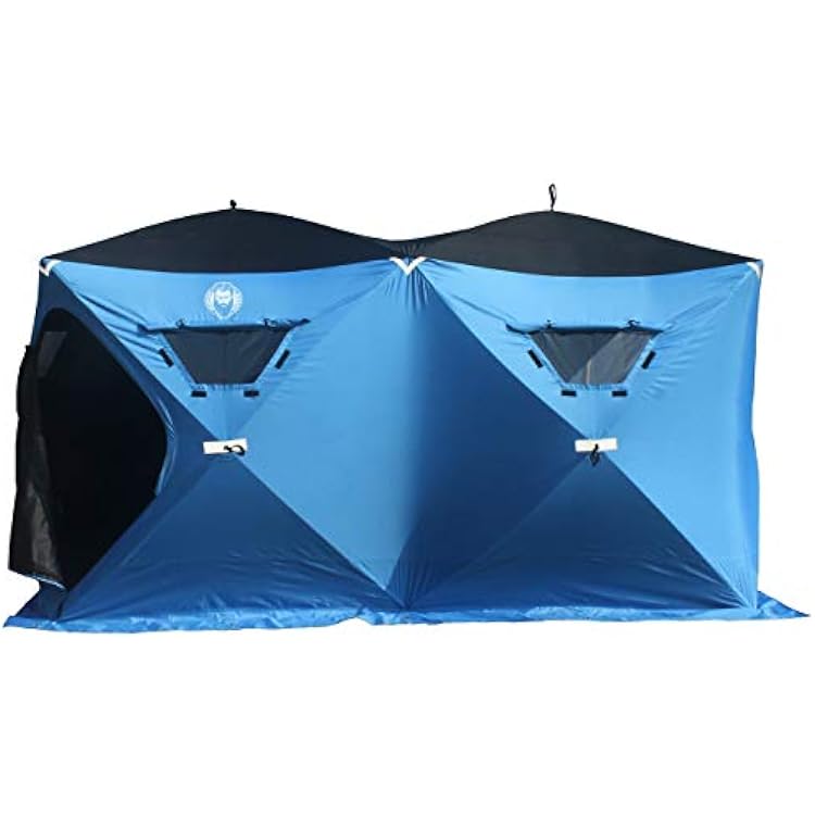 Nordic Legend 6 Person Portable Ice Fishing Shelter with 2 Big Doors-Diamond Door Guard System Ice Fishing Camping Tent