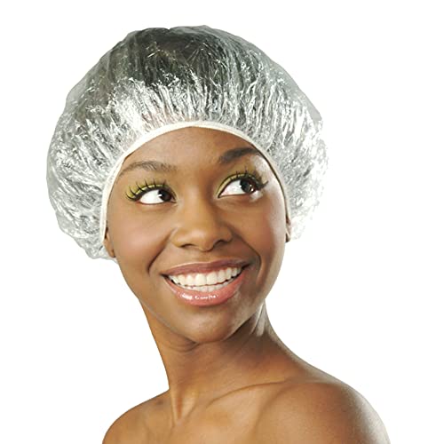 Donna Disposable Plastic Shower Cap 15pcs - Reusable Waterproof Shower Caps for Women - Durable and Comfortable Shower Caps for Bathing, Spa, Travel, and More