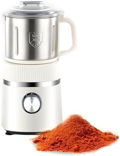 Electric Coffee Grinder 500W Grain Grinder with 4 Level Adjustment, 26000 RPM Dry/Wet Grinding, 800G Large Capacity Spice Grinder for Coffee Beans, Pepper, Grain, Spice