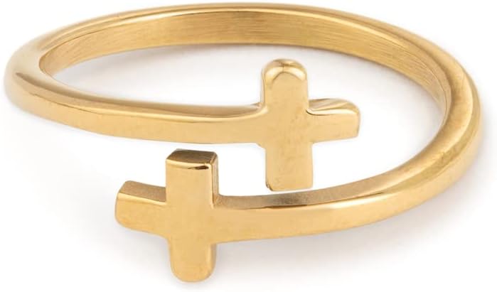 Elevated Faith Gold Wrapped Cross Ring