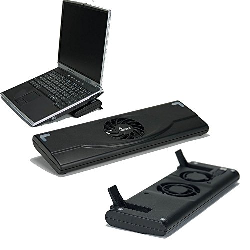 Aidata LapCooler NS009 Portable Laptop Cooling Stand Large with Integrated USB Cooling Fan  12-15 Degrees View Angle, Black