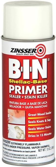 Zinsser 6 Pack of 13 oz 01008 White, B-I-N Shellac Base Interior/Exterior Primer/Sealer