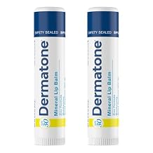 Dermatone Mineral Lip Balm | Moisturizing, SPF30, Reef Safe, Oxybenzone Free | Jojoba Oil, Avocado Oil, Vitamin E | Zinc Oxide Lip Balm with SPF 30 | 0.15 oz (3-Pack)