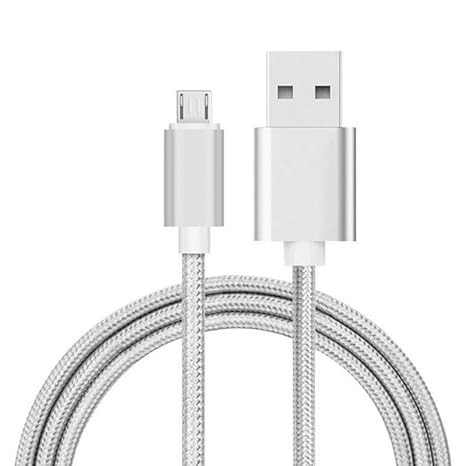 Braided USB Cable Charging Cord/Charger Power Lead Wire Compatible with Samsung Conquer SPH-D600 Smartphone/White / (1m / 3.3ft)