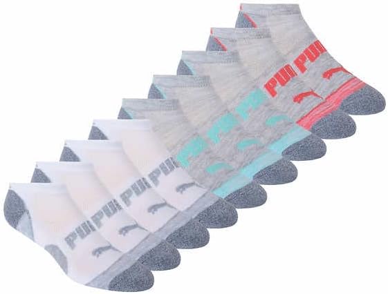 PUMA 10 Pack Womens Low Cut Socks with Cool Cell Technology