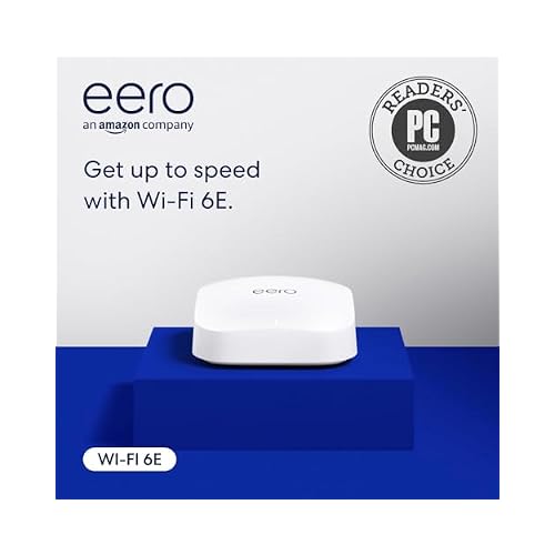 Like-New Amazon eero Pro 6E mesh wifi router - Supports internet plans up to 2.5 Gbps, Coverage up to 2,000 sq. ft., Connect 100+ devices, 1-pack