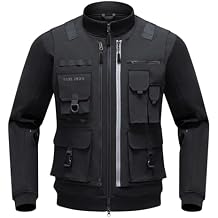 RIDEIRON Motorcycle Jacket with CE Armor, 3-in-1 Riding Jacket with Removable Vest, All-Season Biker Racing Gear M
