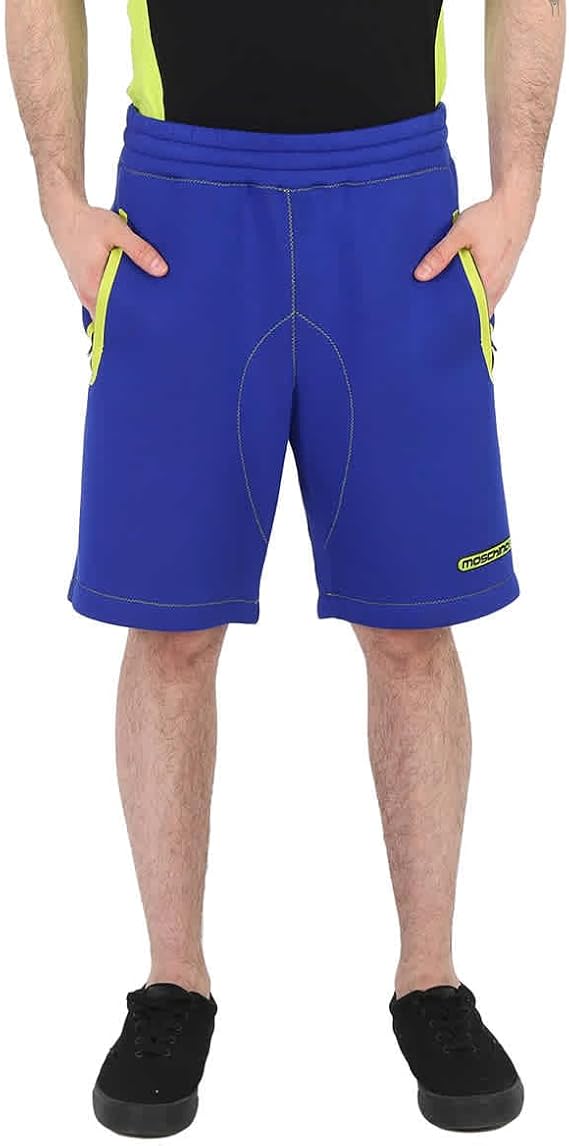 Moschino Men's Logo-Print Jersey Track Shorts, Brand Size 44 (Waist Size 29") Navy