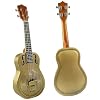 F Holes Matt Brass Body Resonator Ukulele 4 String Guitar With Bag Concert Ukelele Ukulele Bundle Kit