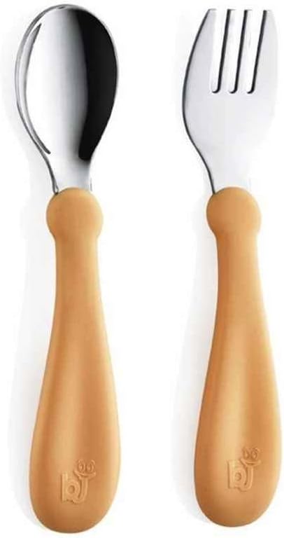 Babyjem Stainless Steel Fork Spoon Set Salmon