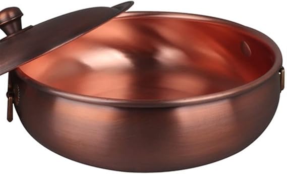 cooking pot Copper hot Induction cooker gas copper soup Thickened retro Pure copper manual pot kitchen cookware pots nonstick pan (Size : 13in/32cm)