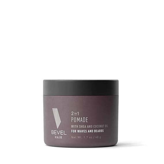 Beard Balm & Hair Pomade by Bevel with Coconut Oil and Shea Butter, Beard Care for Men, 1.7 oz (Packaging May Vary)