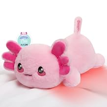 Microwavable Heated Axolotl Stuffed Animals 2.2 Pounds Weighted Axolotl Plush Cute Heating Pad Animal of Unscented Warmth Pillow for Period Women Girl Kids Adult Valentines Gift 16 Inch