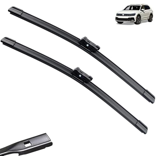LHD RHD Front Rear Wiper Blades Compatible with Volkswagen Tiguan MK2 2016-2023 RLine Allspace Windshield Windscreen Window 262114 Color : Front, Size : LHD