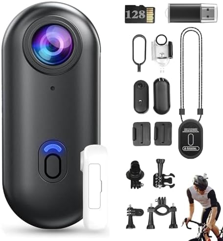 POV 4k Camera, Action Camera Waterproof Uhd Sports Action Cameras, 360 Motorcycle Camera, Compact Magnetic Hands Free Cameras with Accessories (Black)