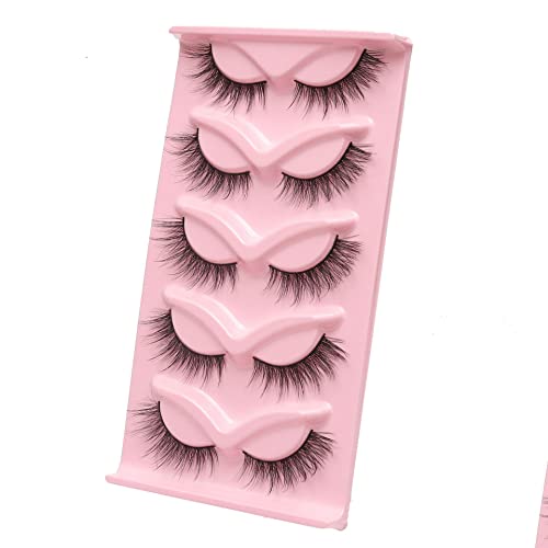 HBZGTLAD New Cat-Eye 3D Mink Eyelashes Curled Winged Natural Realistic Messy End Eye Elongated Thick False Eyelashes Soft Fake Eyelashes 3DY84