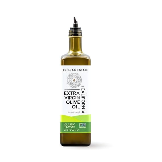 Cobram Estate Classic 100% California Extra Virgin Olive Oil, First Cold Pressed, Non-GMO, Keto Friendly, High in Antioxidants, Bold & Spicy, 1L Bottle